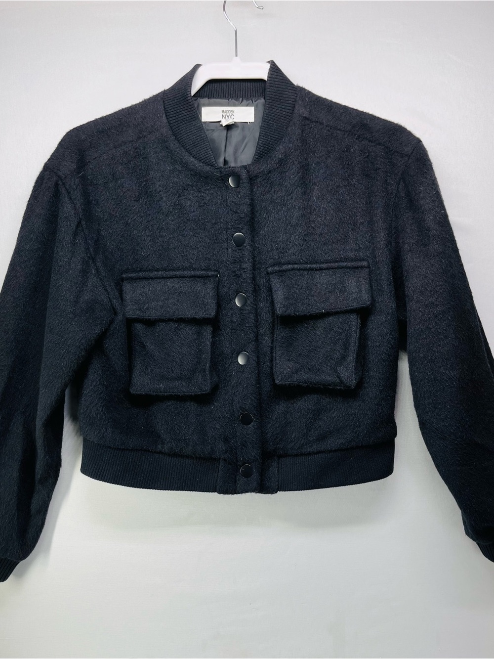 Brochu Walker Women's Black Cropped Bomber Jacket